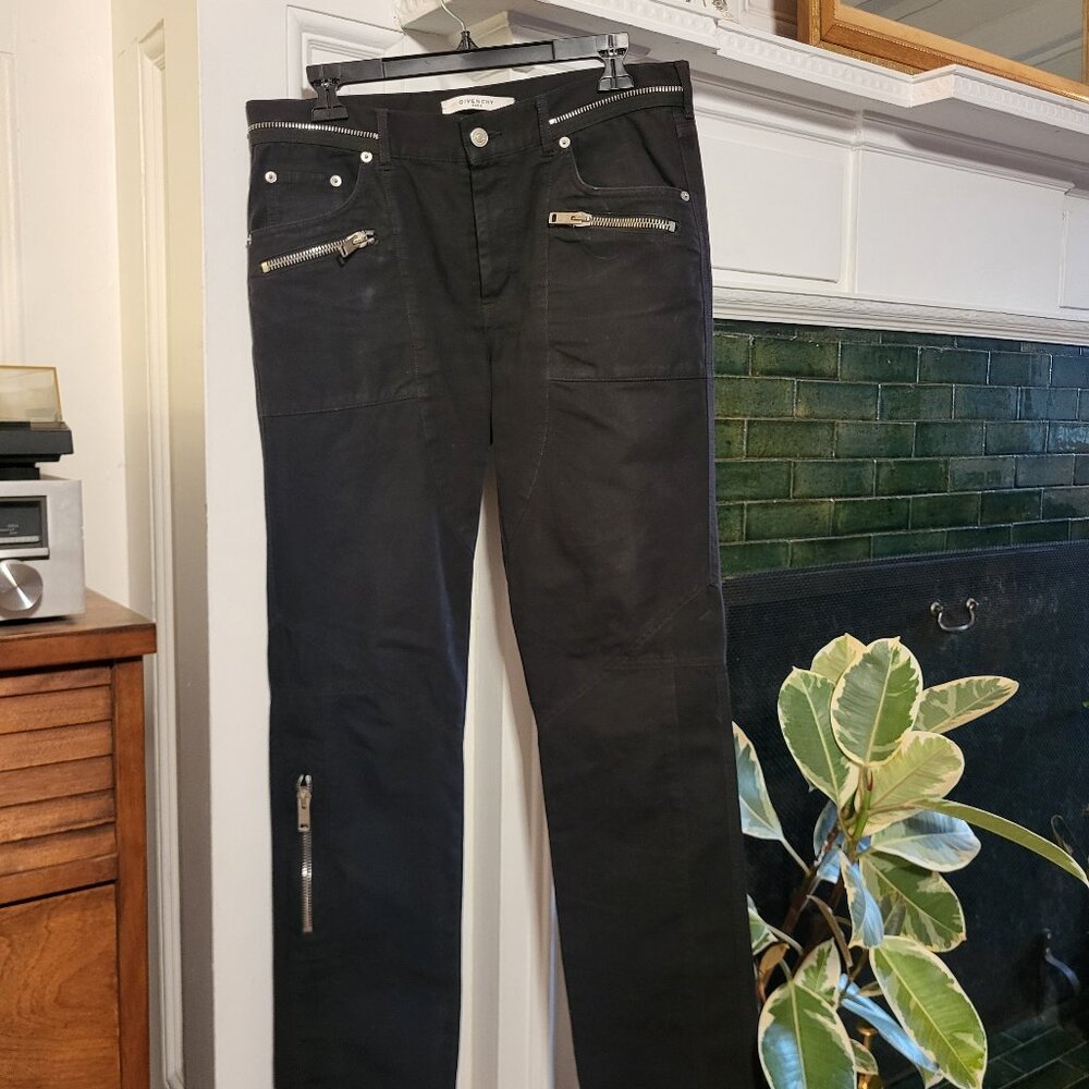 Givenchy Black Zippered Jeans - Size 48